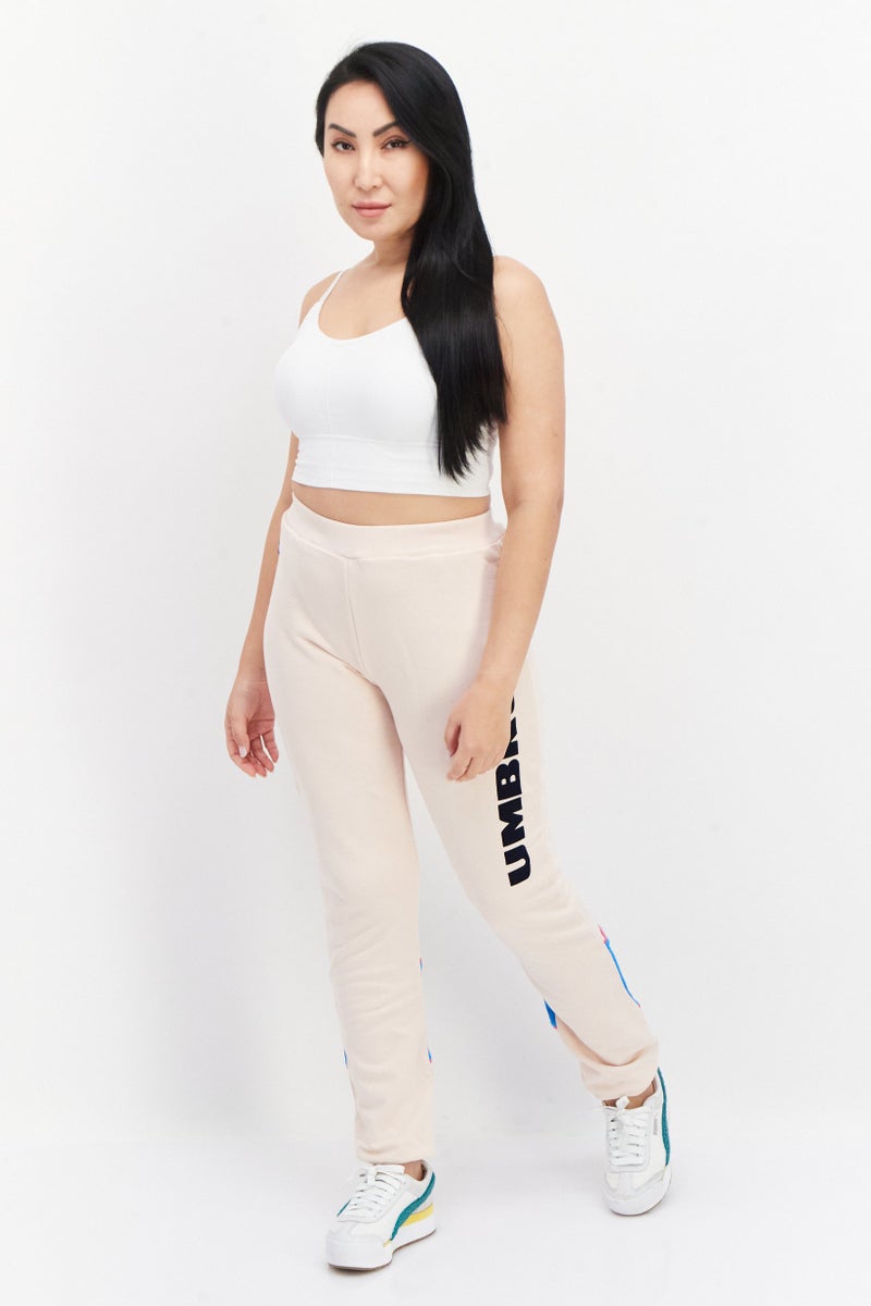 umbro Women Sportwear Fit Brand Logo Outdoor Jogger Pants, Peach - Image 2